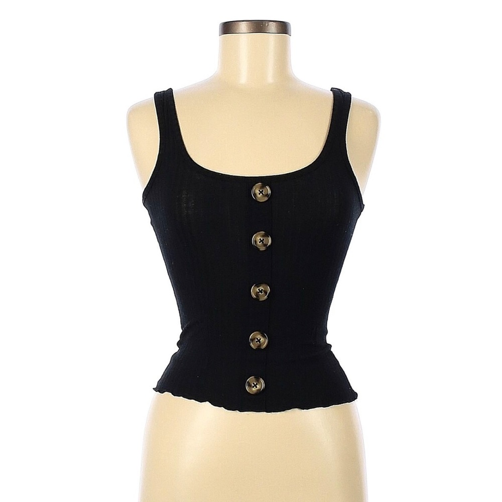 Derek heart black ripped tank top
